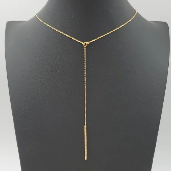 Kate Spade Gold Tone Y Drop Necklace - Picture 3 of 7